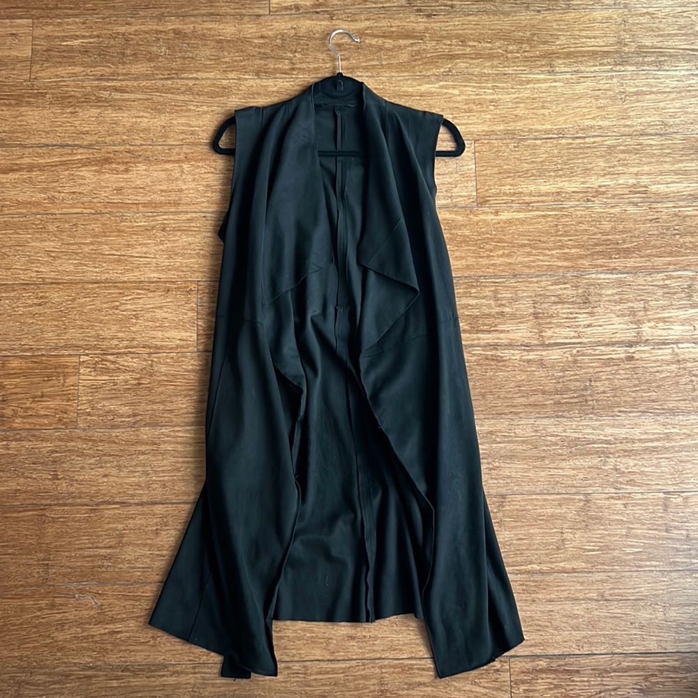 Zara Black Suede Duster with Tie